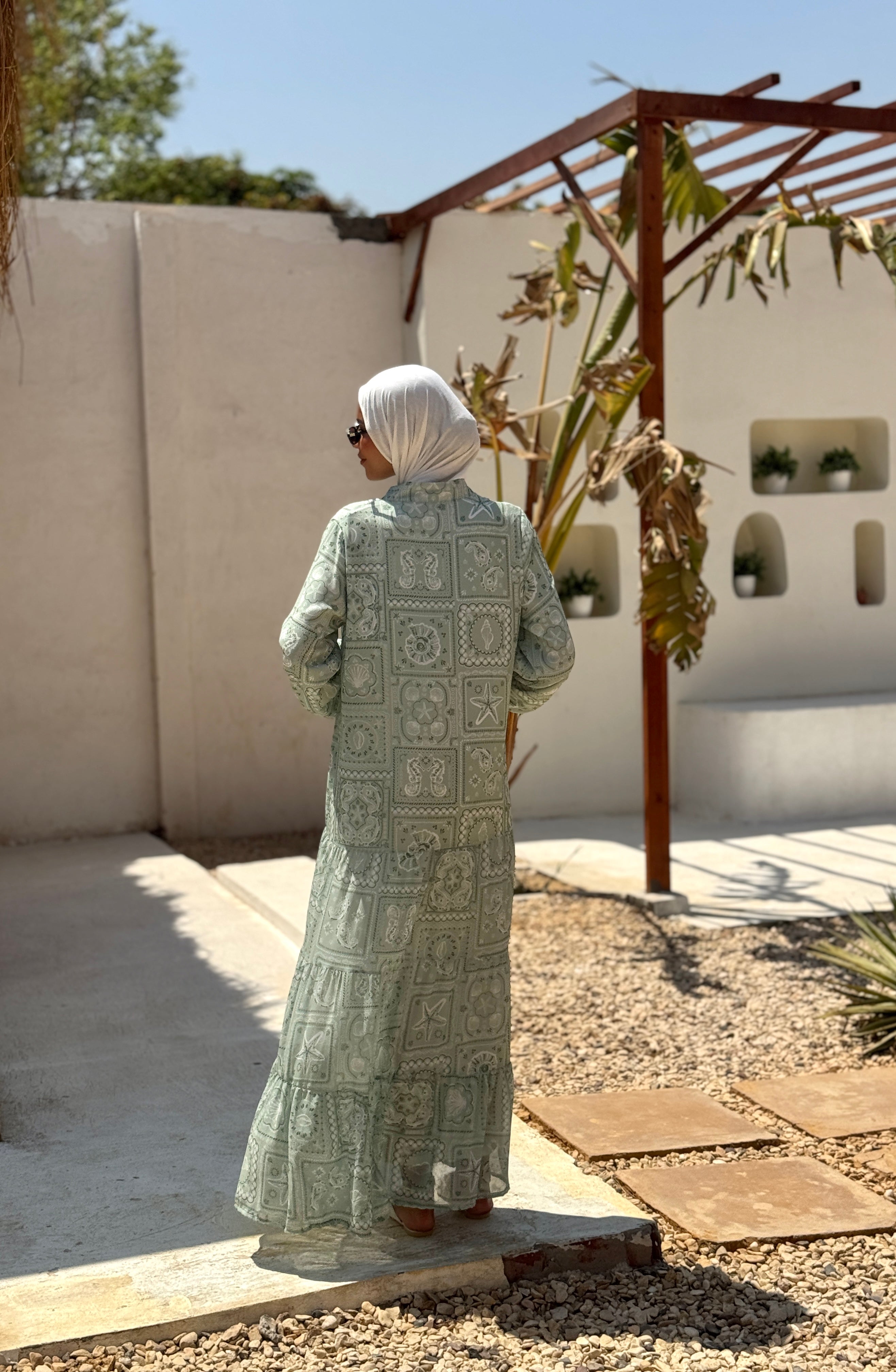 Chiffon Tiered Dress - mint