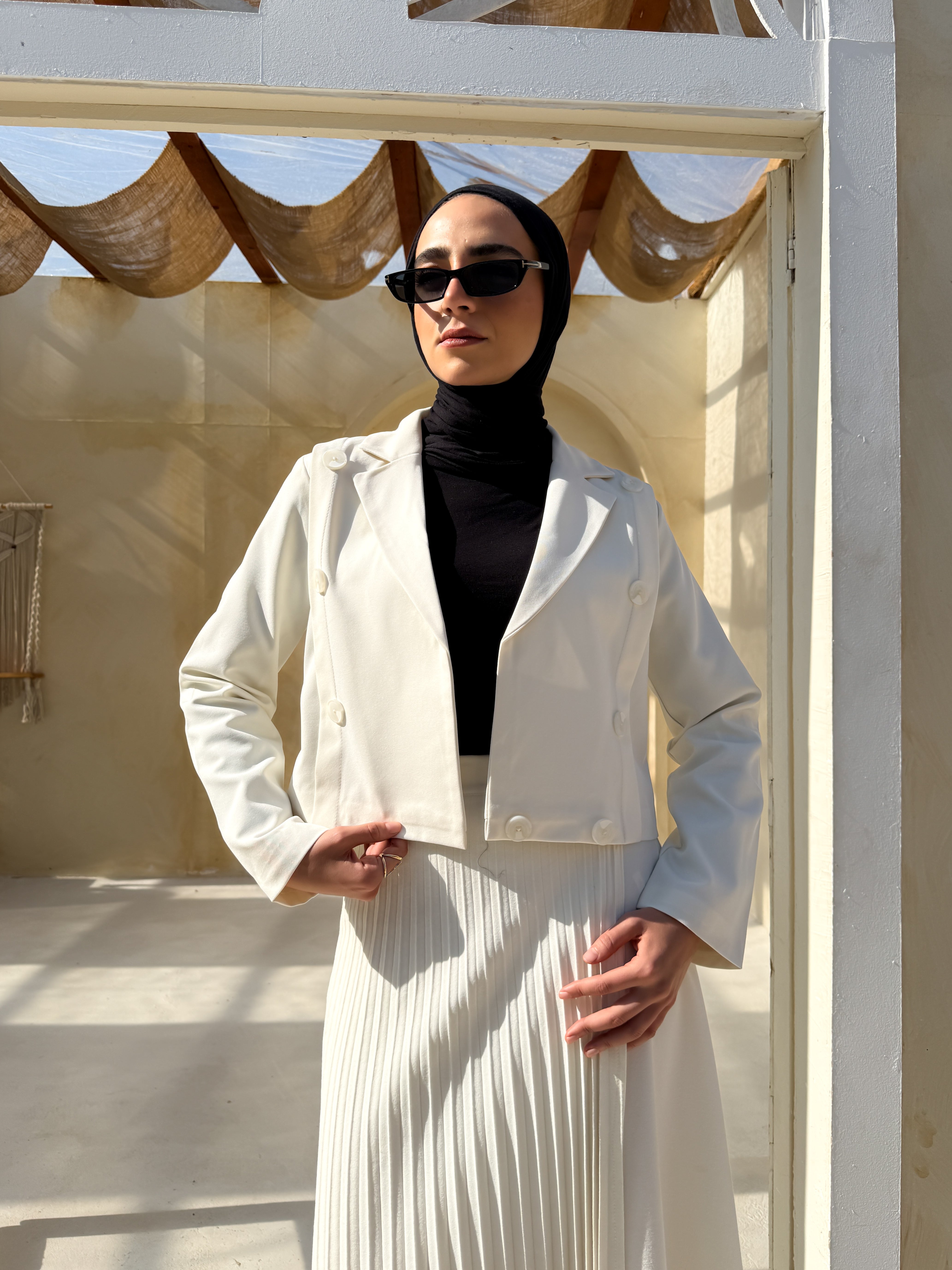 Formal Short Blazer - Offwhite