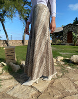 Suede Printed Skirt - Brown