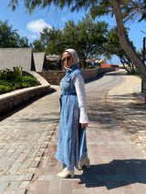 Fringed Denim Vest - Blue
