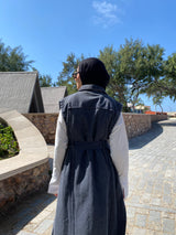 Fringed Denim Vest - Black