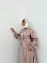Draped Knot Dress - Beige