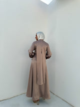Draped Knot Dress - Beige