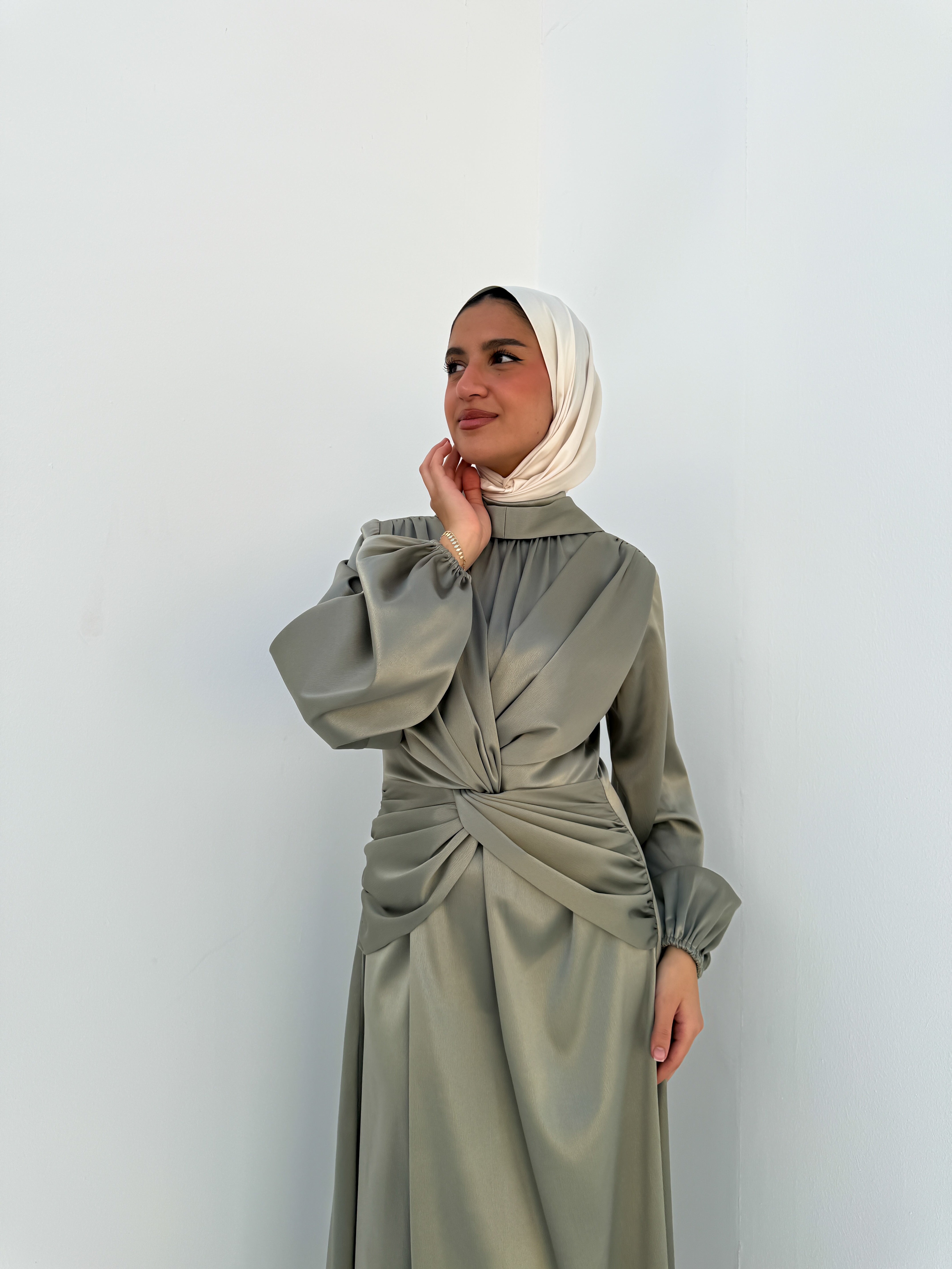 Draped Knot Dress - Mint