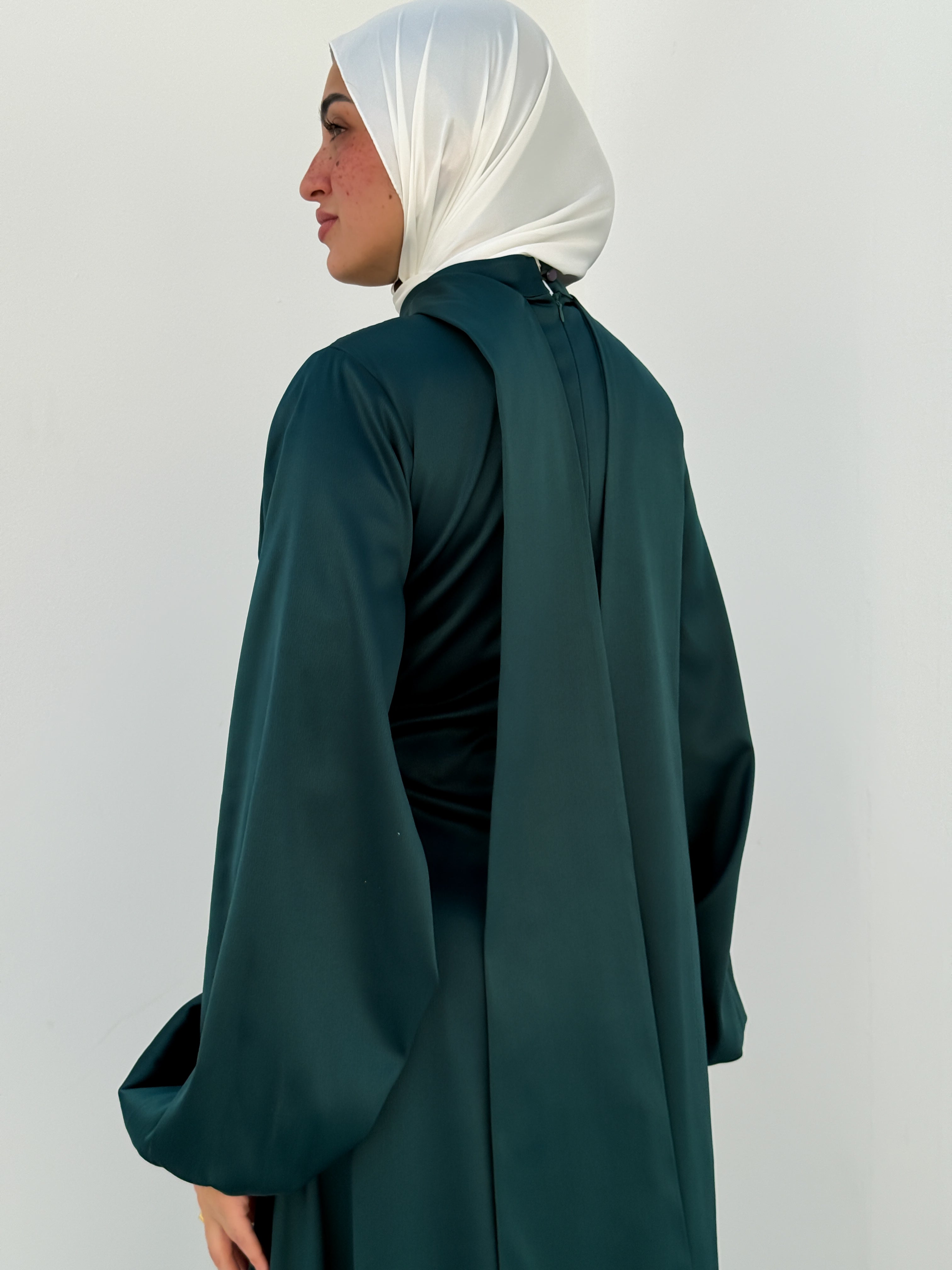 Draped Knot Dress - Teal