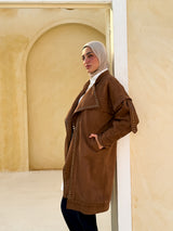 Rivet Studded Jacket - Brown