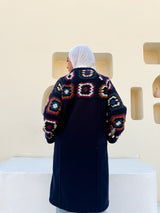 Crochet Panel Jacket - Dark Blue
