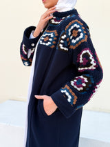 Crochet Panel Jacket - Dark Blue