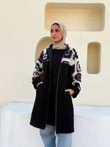 Crochet Panel Jacket - Black