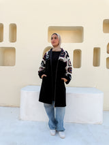 Crochet Panel Jacket - Black