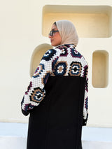 Crochet Panel Jacket - Black