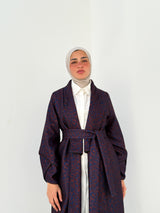 Printed Felt Coat - Blue
