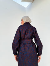Printed Felt Coat - Blue