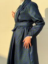 Printed Felt Coat - Green*Blue