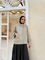 Stitched Felt Jacket - Olive