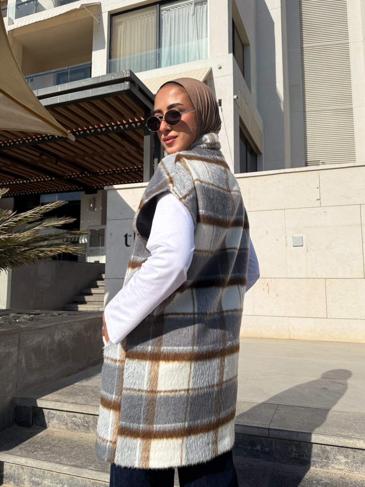 Checked Vest - Gray