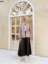 Stitched Felt Jacket - Cafe
