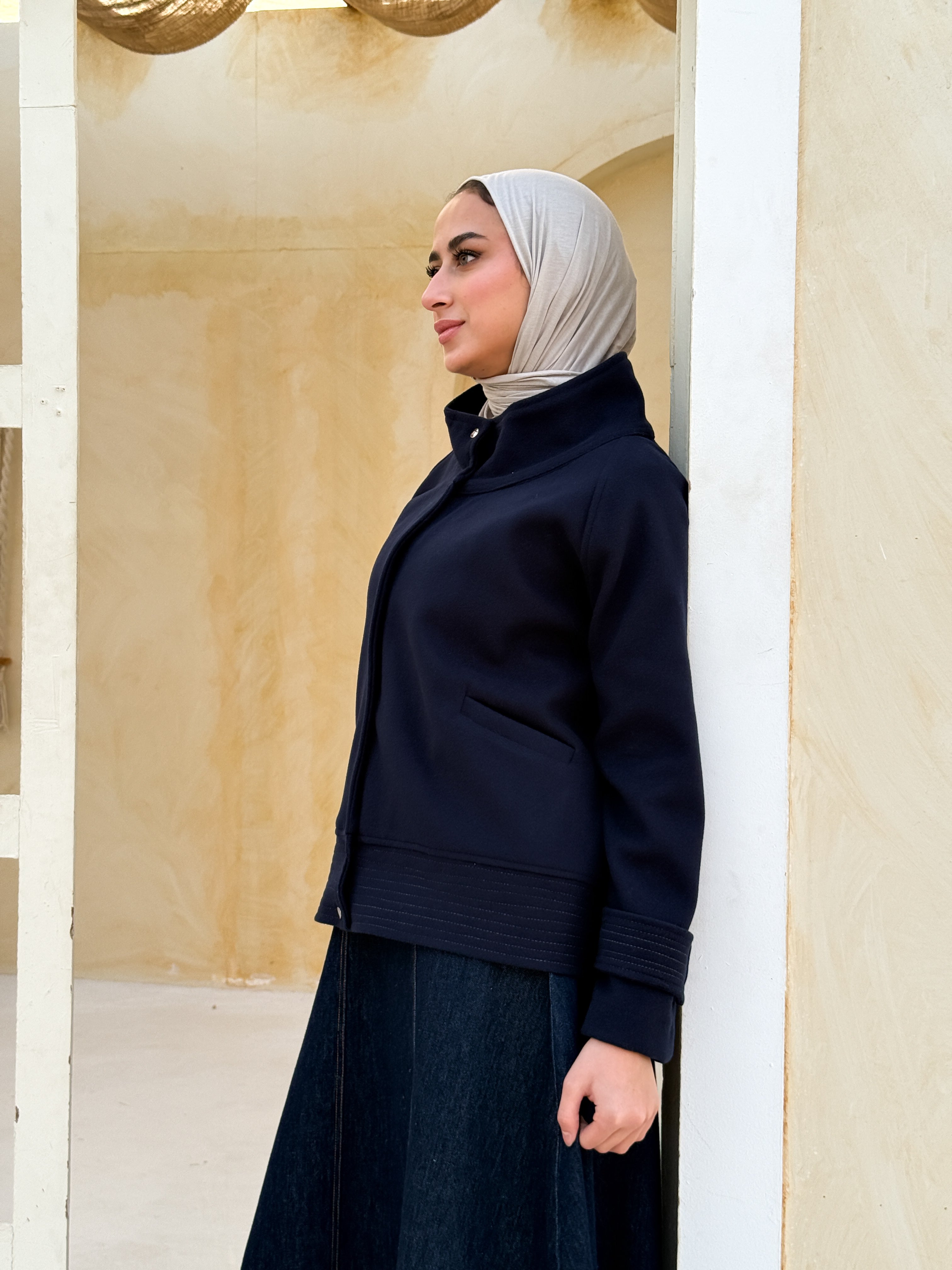 Stitched Felt Jacket - Blue