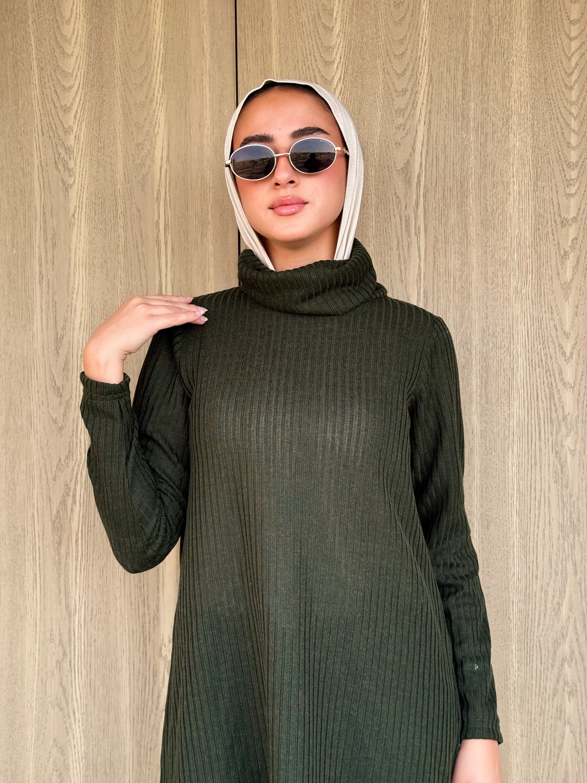 Basic Ribbed Blouse - Olive