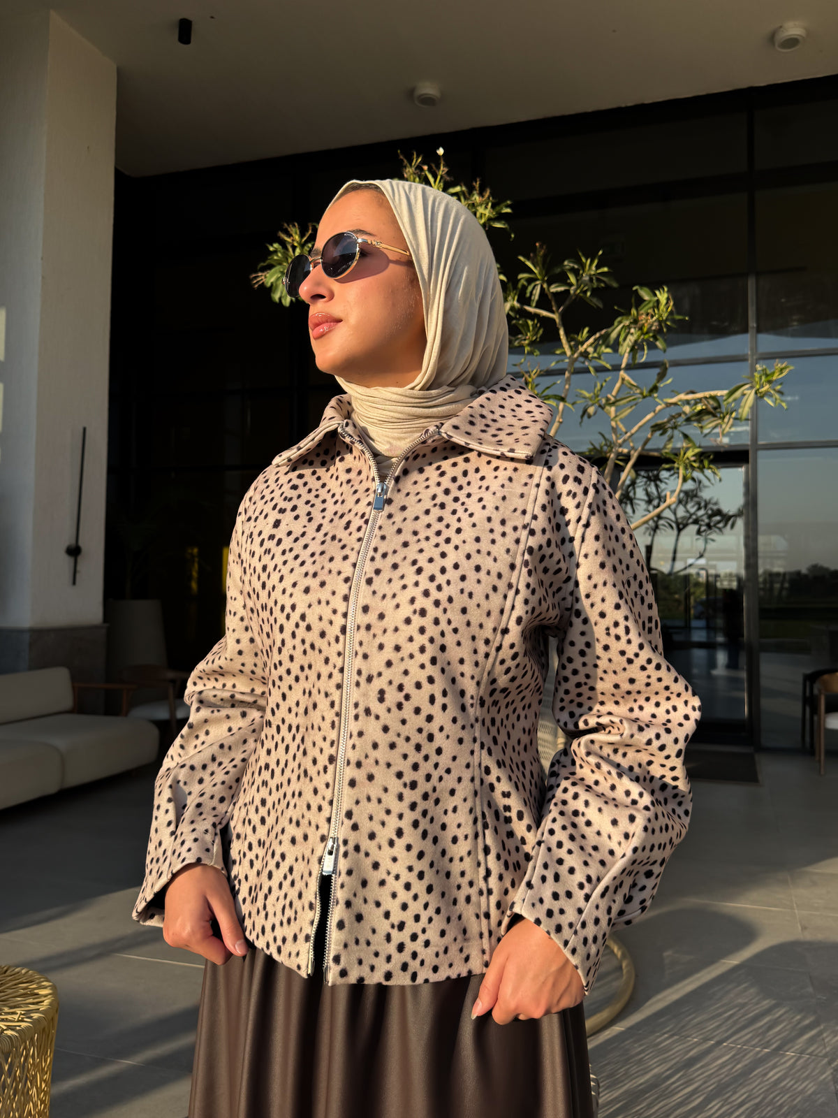 Peplum Printed Jacket - Deer