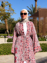 Patterned Cardigan-Red