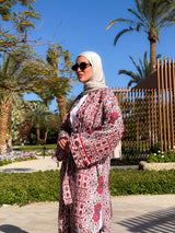 Patterned Cardigan-Red