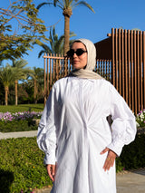 Pleated Sleeves Shirt-White