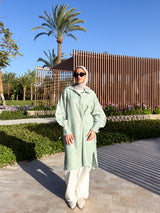 Pleated Sleeves Shirt-Mint