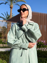 Pleated Sleeves Shirt-Mint