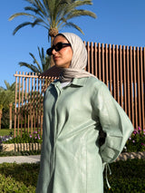Pleated Sleeves Shirt-Mint