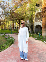 Linen Colored Shirt - White