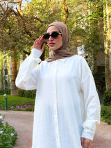 Linen Colored Shirt - White