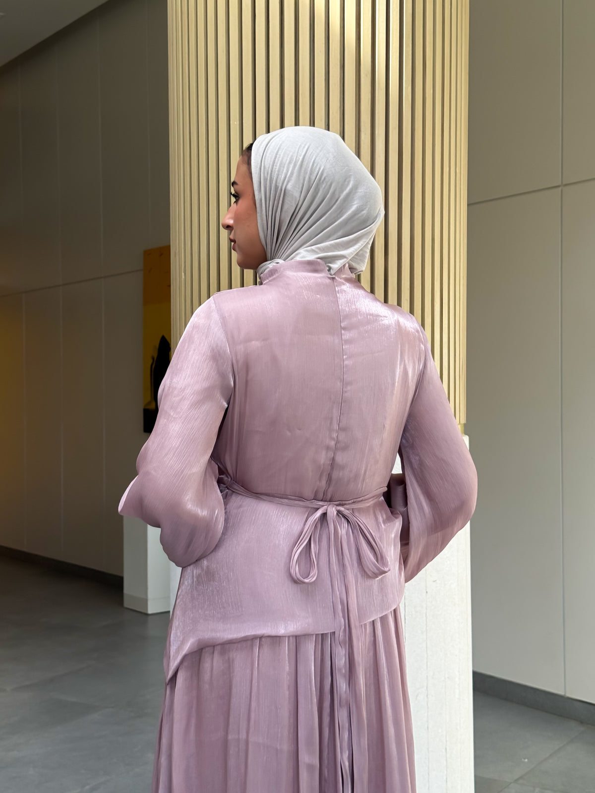 Draped Organza Dress - Cashmere