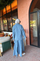 Fringe Detail Jacket-Blue