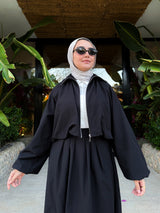Zipper Short Jacket-Black