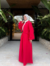 Casual Gabardine Skirt-Red