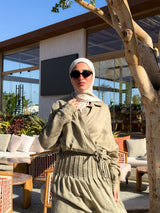 Overlap Blouse-Olive