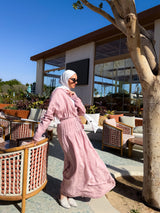 Vertical Pleated Skirt-Rose