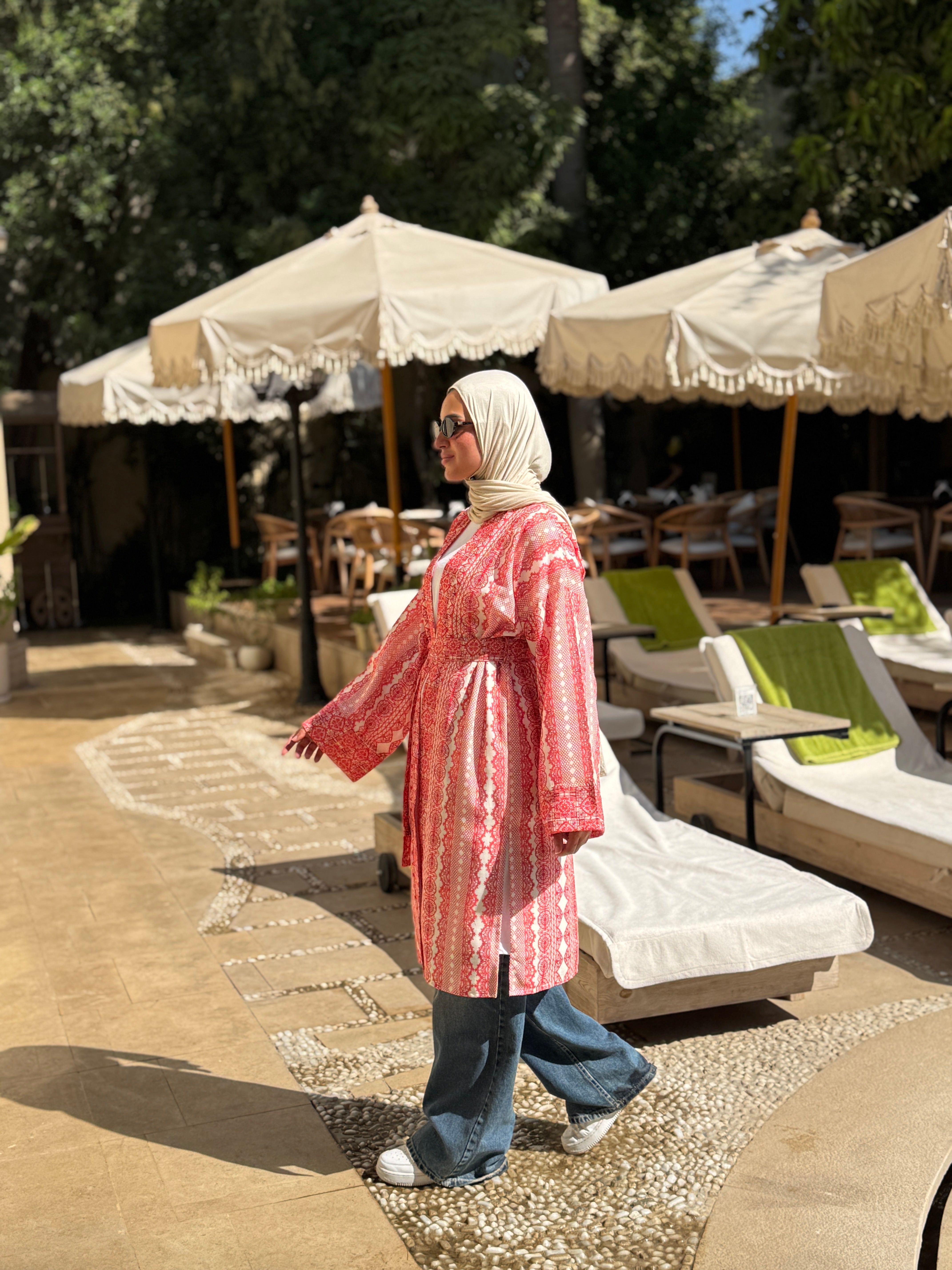 Patterned Cardigan -Orange