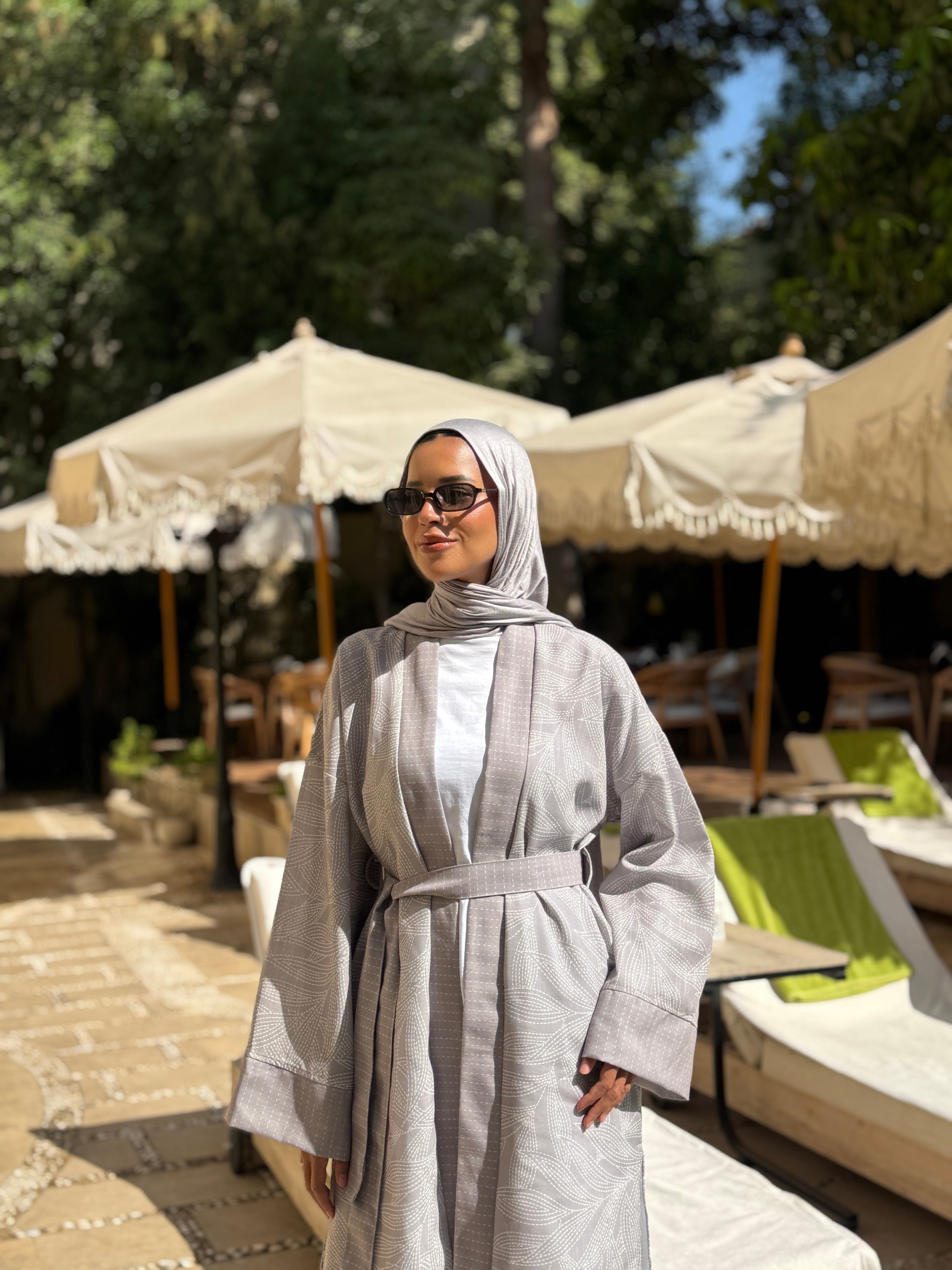 Patterned Cardigan- Beige