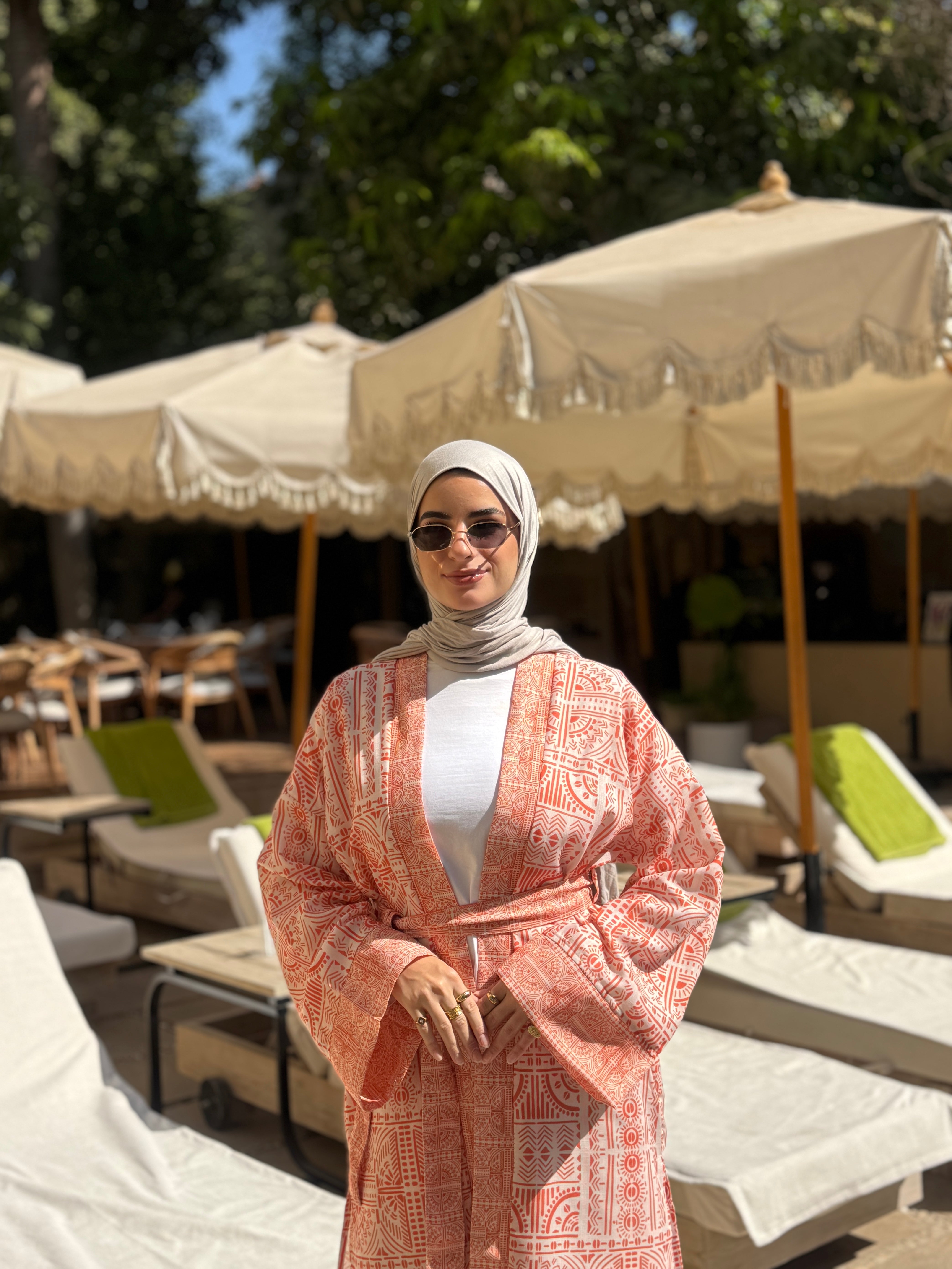 Patterned Cardigan -Orange