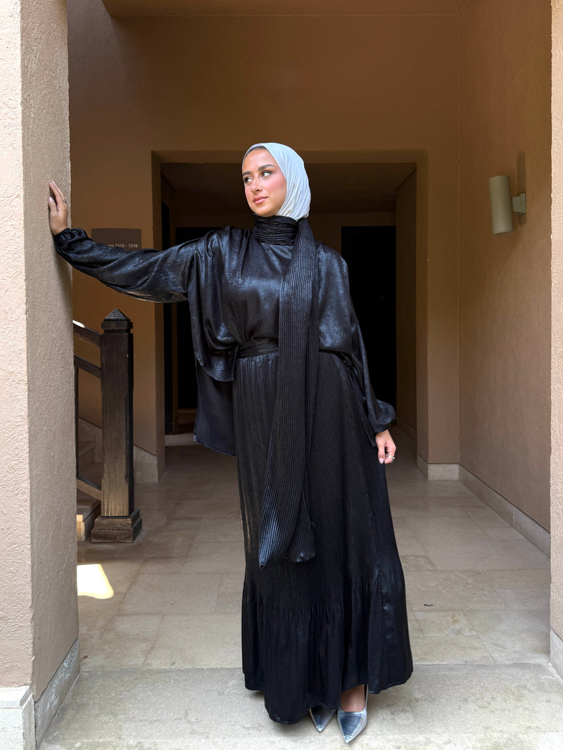 Accordion Set With Scarf - Black (Available at stores only)