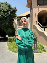 Draped Knot Dress - Green (Available at stores only)