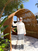 Linen With Crochet Skirt-Beige