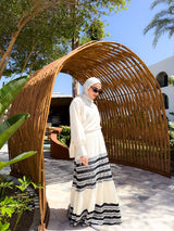 Linen With Crochet Skirt-Beige