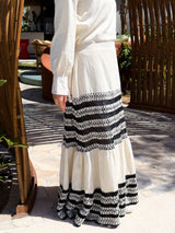 Linen With Crochet Skirt-Beige