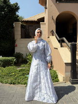 Printed Organza Dress - Olive (available at stores only)