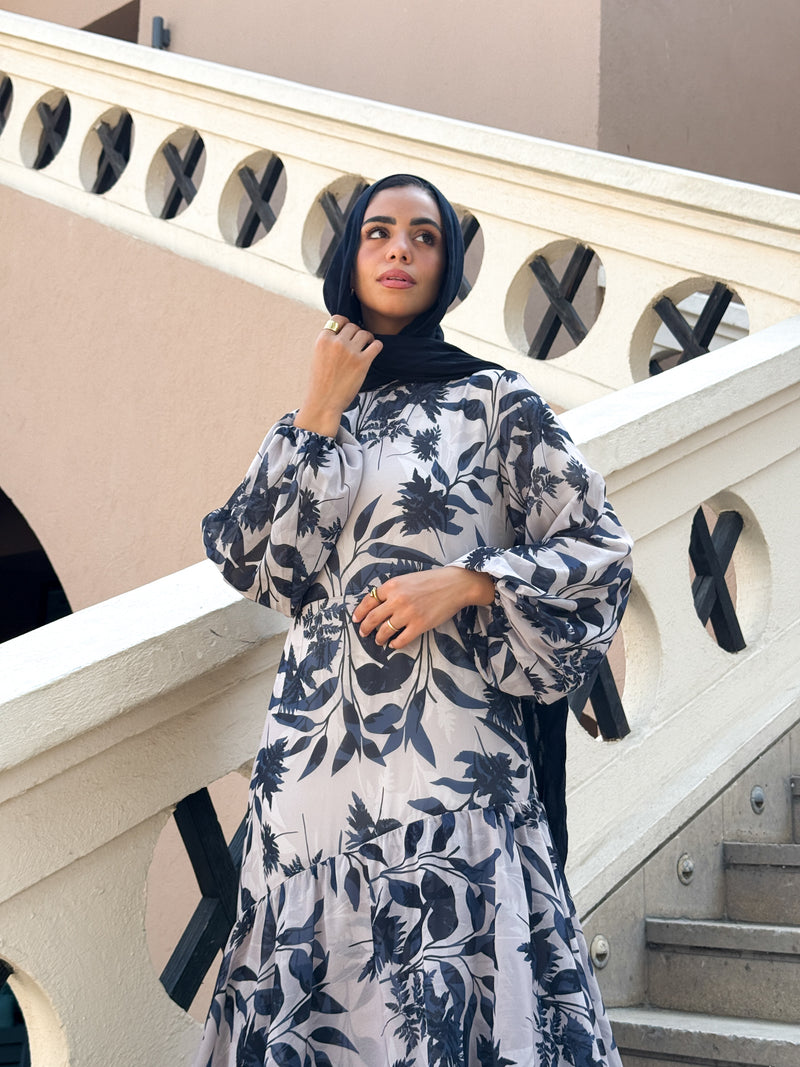 Layers Chiffon Dress - Navy