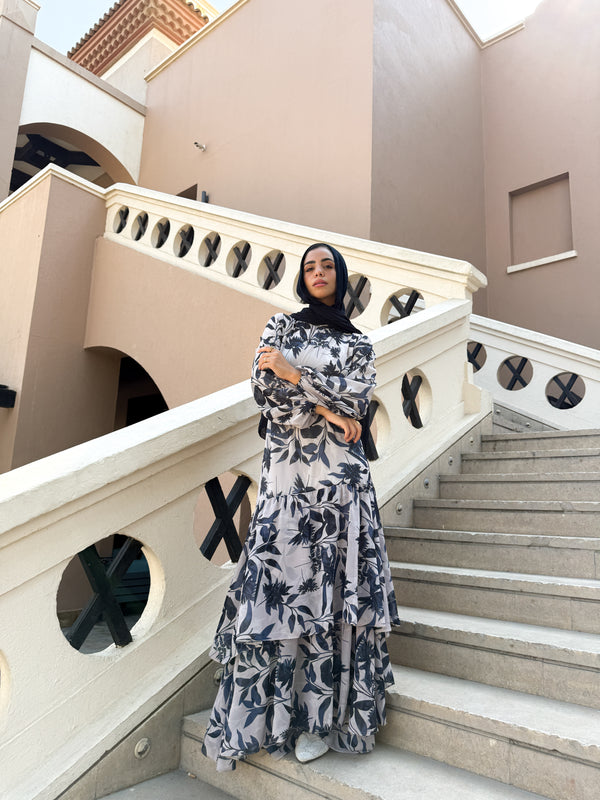 Layers Chiffon Dress - Navy