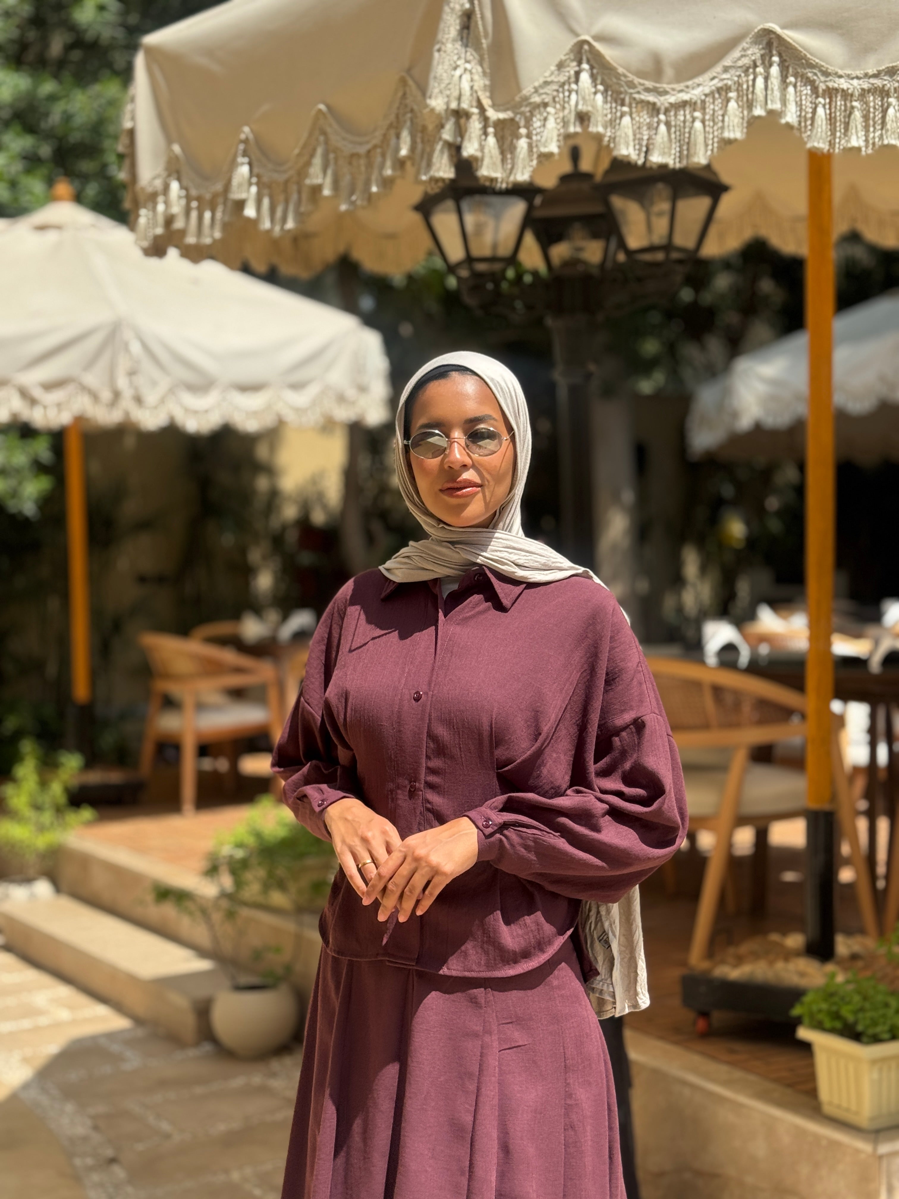 Seamed Blouse - burgundy